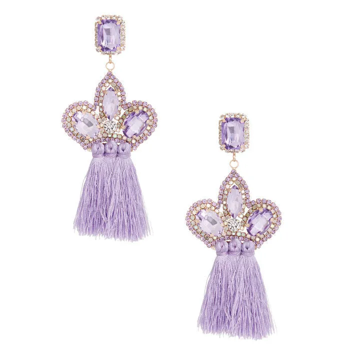 Triple Tassel Stone Earrings