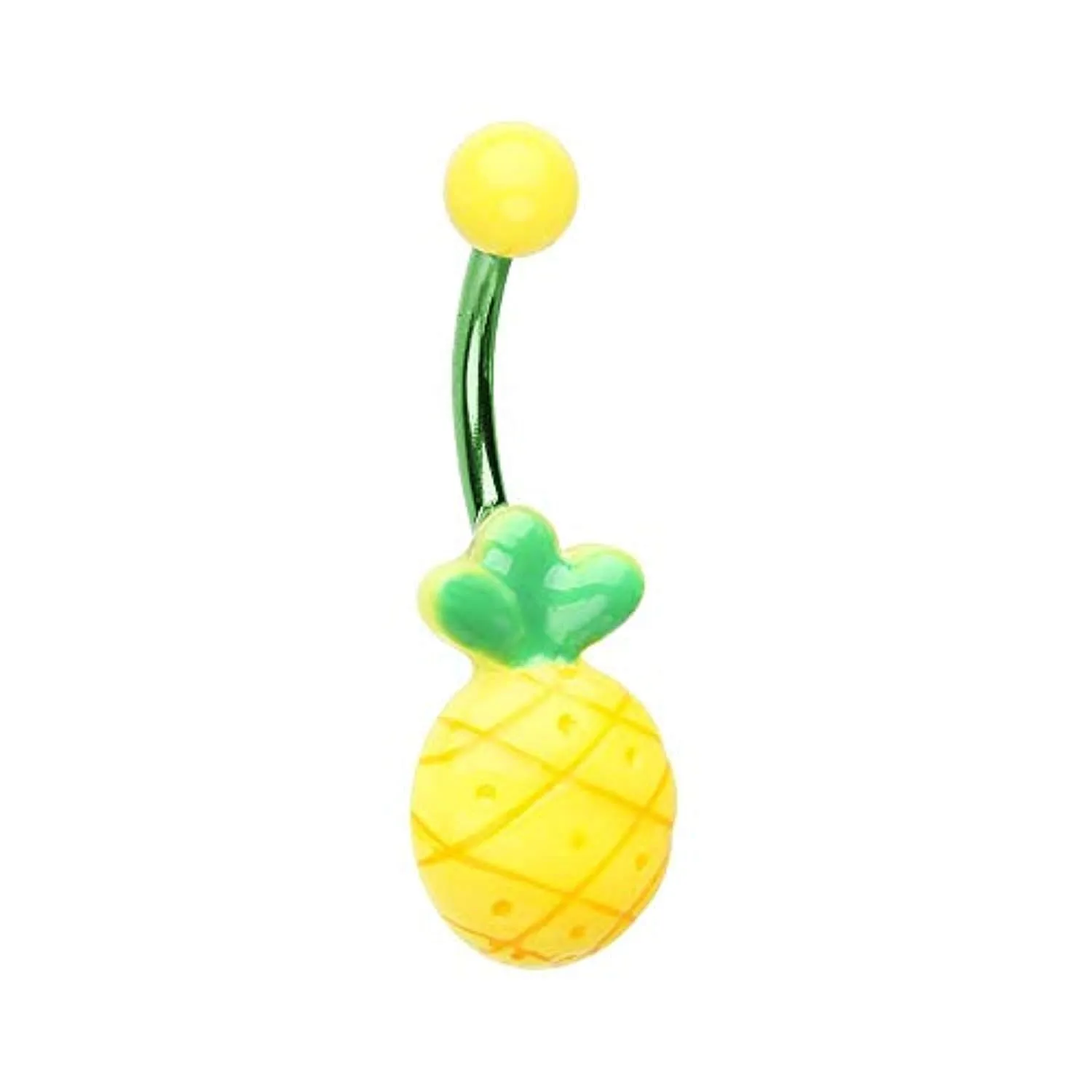 Tropical Pineapple Non Dangle WildKlass Belly Button Ring