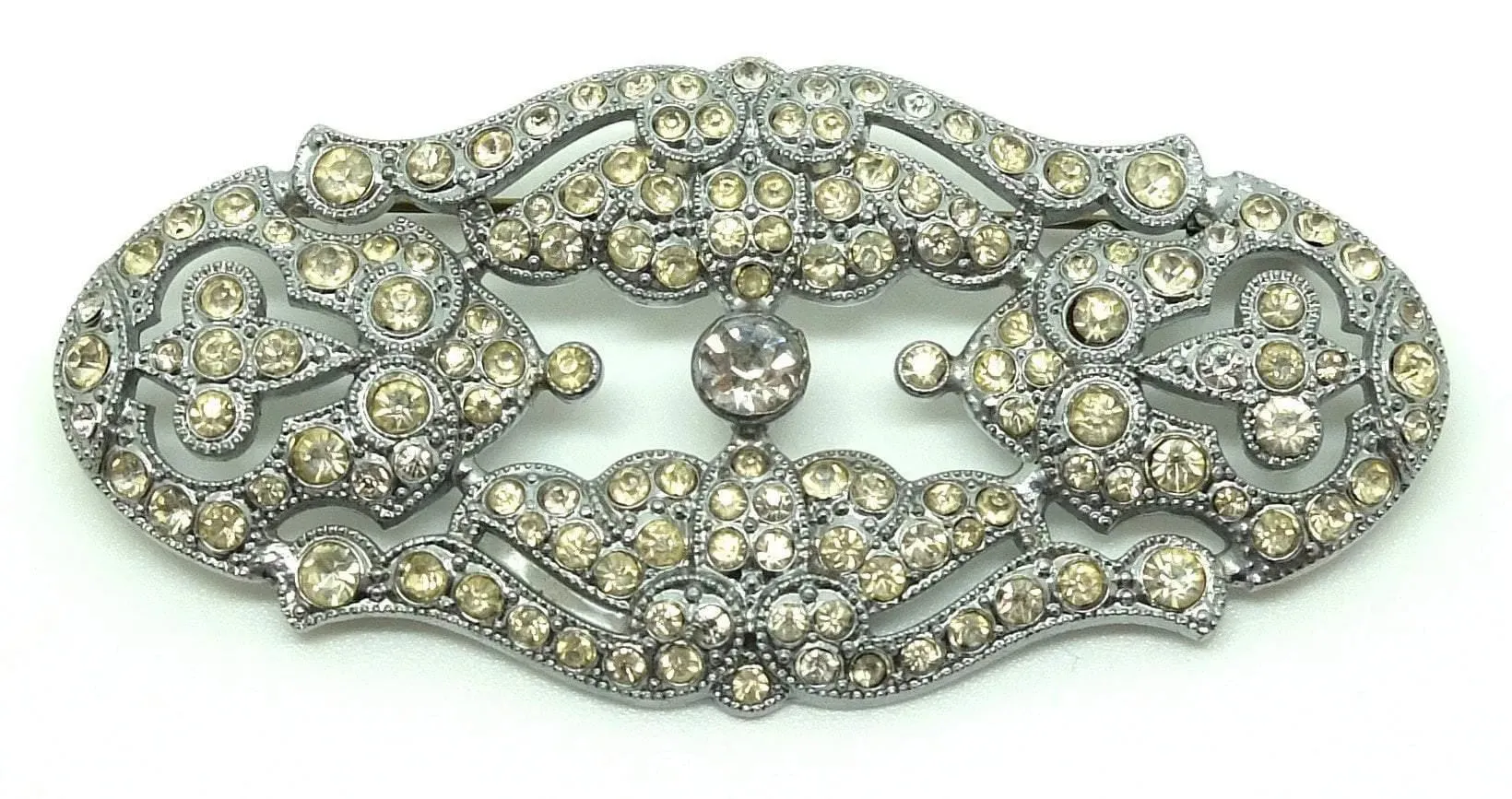 Vintage 1920s Art Deco Diamante Brooch