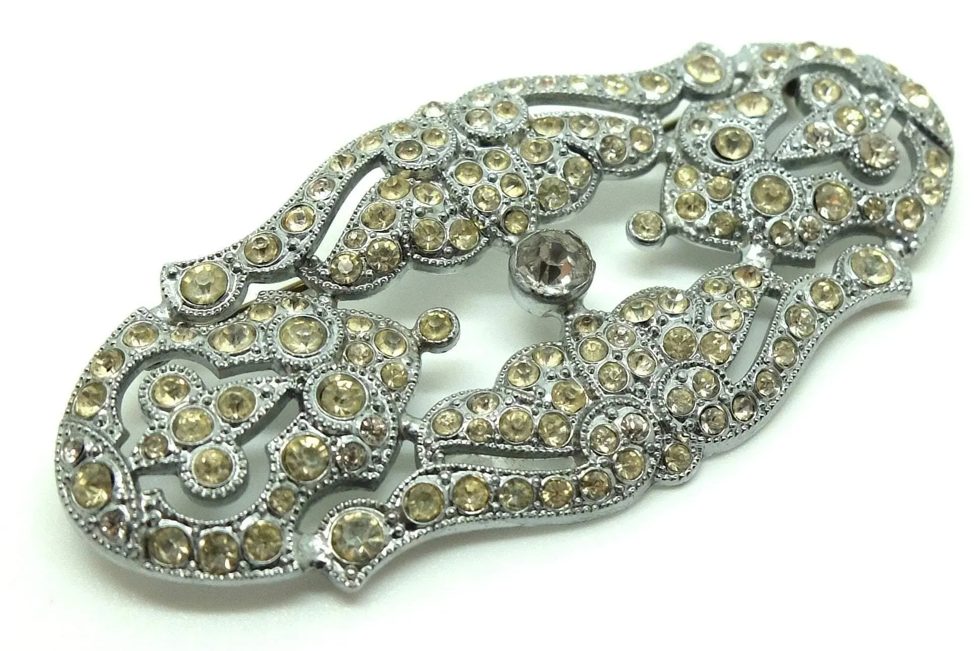 Vintage 1920s Art Deco Diamante Brooch