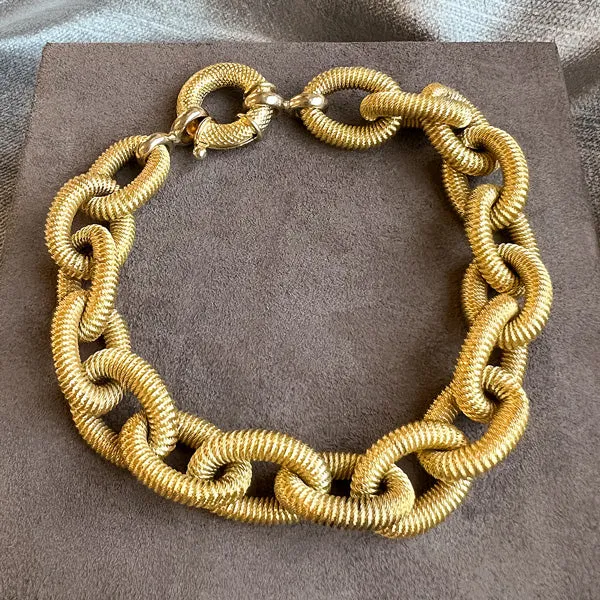 Vintage Ridged Link Bracelet