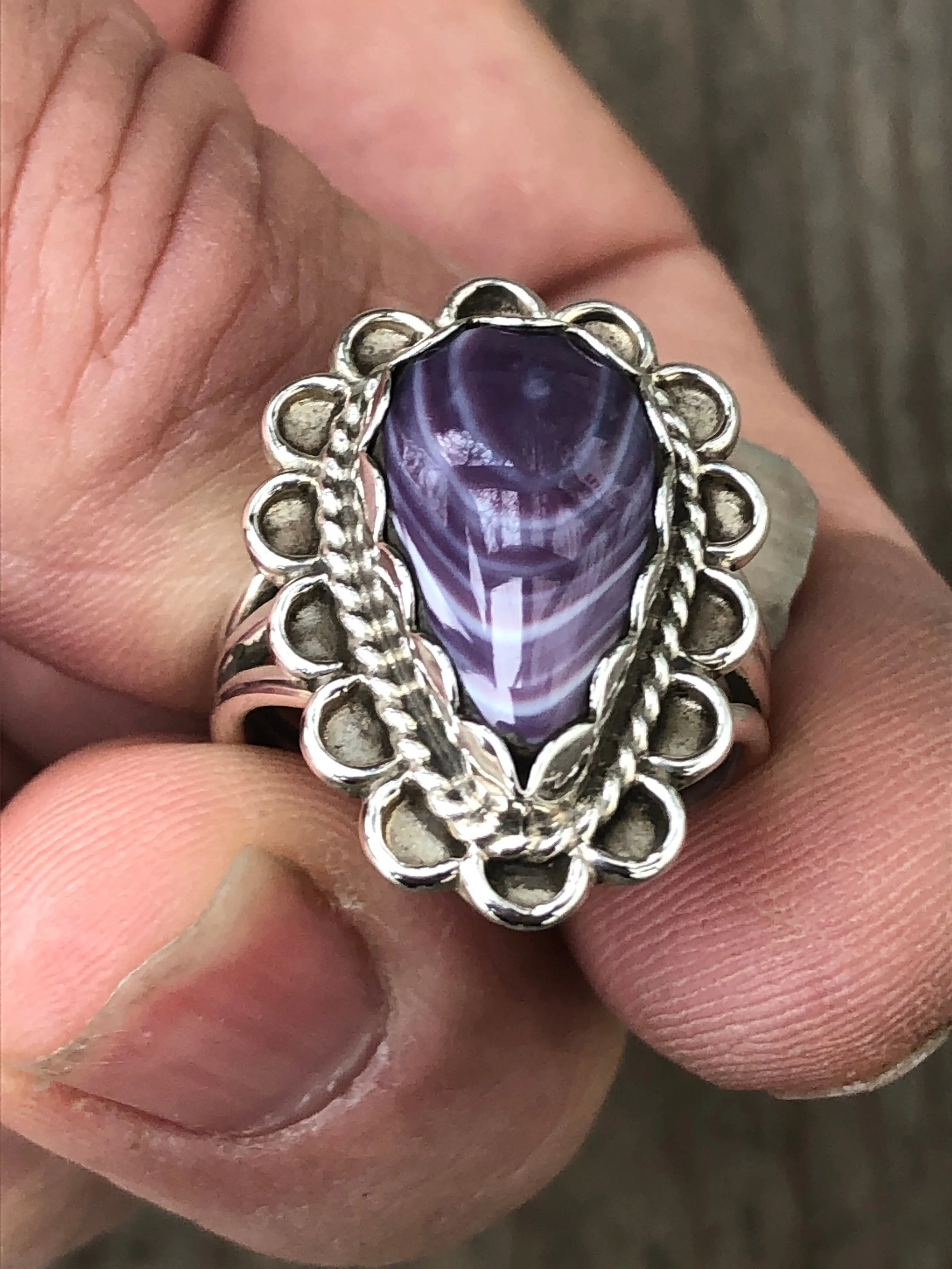 Wampum Teardrop ring Fancy