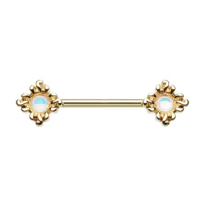 WILDKLASS Golden Illuminating Opal Sun Nipple Barbell